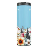 Bloemen Waterverf Thermische Tumbler Thermosbeker (Achterkant)