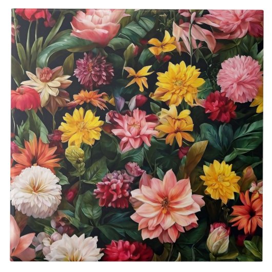 Bloemen Waterverf  Trendy Collectie Tegeltje (Voorkant)