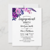 Bloemen Waterverf Trendy Verloving Kaart (Voorkant)