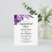 Bloemen Waterverf Trendy Verloving Kaart (Staand voorkant)