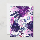 Bloemen Waterverf Trendy Verloving Kaart (Achterkant)