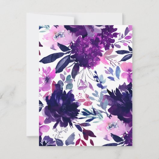 Bloemen Waterverf Trendy Verloving Kaart (Achterkant)