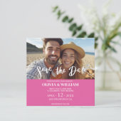 Bloemen Waterverf Tropisch strand Save the date Kaart (Staand voorkant)