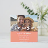 Bloemen Waterverf Tropisch strand Save the date Kaart (Staand voorkant)