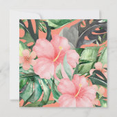 Bloemen Waterverf Tropisch strand Save the date Kaart (Achterkant)
