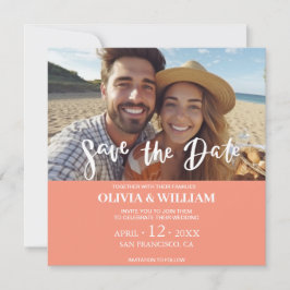 Bloemen Waterverf Tropisch strand Save the date Kaart