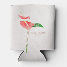 Bloemen Waterverf Tropische Laceleaf bruiloft Blikjeskoeler