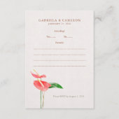 Bloemen Waterverf Tropische Laceleaf bruiloft Informatiekaartje (Voorkant)