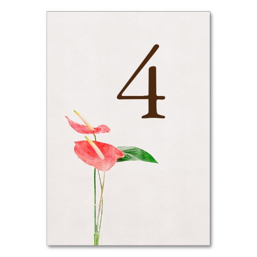 Bloemen Waterverf Tropische Laceleaf bruiloft Kaart (Voorkant)