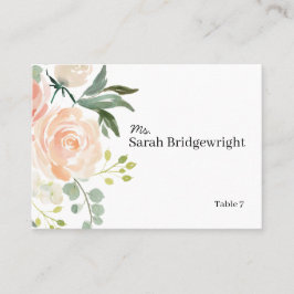 Bloemen Waterverf Trouwplaats Kaarten Plaatskaartje