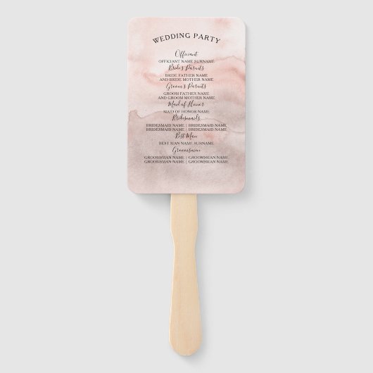  Bloemen Waterverf Trouwprogramma Handwaaier (Achterkant)