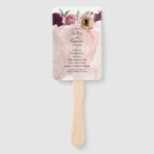 Bloemen Waterverf Trouwprogramma Handwaaier (Voorkant)