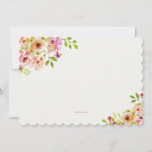 Bloemen Waterverf Uitnodiging #1 (Achterkant)