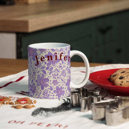 Bloemen Waterverf Vector Witte Koffie Mok