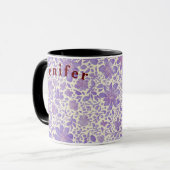 Bloemen Waterverf Vector Witte Koffie Mok (Voorkant links)