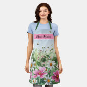 Bloemen waterverf voorjaarsbloem gepersonaliseerde schort (Gedragen)