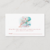 Bloemen Waterverf Walvissen Baby shower Luier Raff Informatiekaartje (Voorkant)