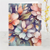 Bloemen Waterverf Wenskaart Kaart (Gele Bloem)