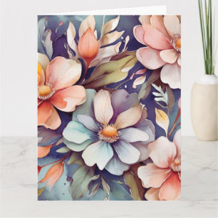Bloemen Waterverf Wenskaart Kaart