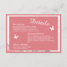 Bloemen waterverf Widflower roos Pioen Bruiloft Informatiekaartje