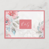 Bloemen waterverf Widflower roos Pioen Bruiloft Informatiekaartje (Achterkant)