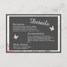 Bloemen waterverf Widflower roos Pioen Bruiloft Informatiekaartje