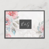 Bloemen waterverf Widflower roos Pioen Bruiloft Informatiekaartje (Achterkant)