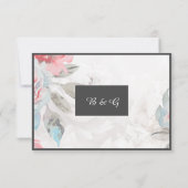 Bloemen waterverf Wildbloem roos Pioen Bruiloft RSVP Kaartje (Achterkant)