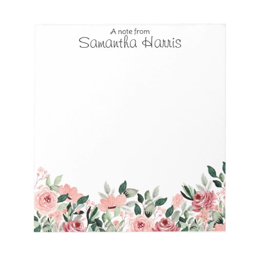 Bloemen Waterverf Wildbloemen Aangepaste naam Noti Notitieblok (Voorkant)