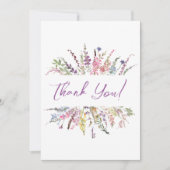 Bloemen Waterverf Wildbloemen Dank u kaart (Voorkant)