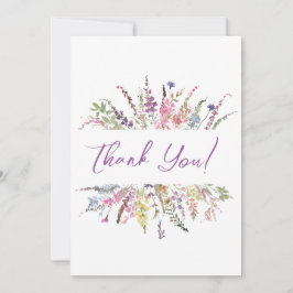 Bloemen Waterverf Wildbloemen Dank u kaart