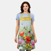 Bloemen waterverf wilde bloem gepersonaliseerde na schort (Gedragen)