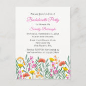 Bloemen Waterverf Wildflower Bachelorette Party Uitnodiging Briefkaart (Voorkant)