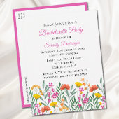 Bloemen Waterverf Wildflower Bachelorette Party Uitnodiging Briefkaart