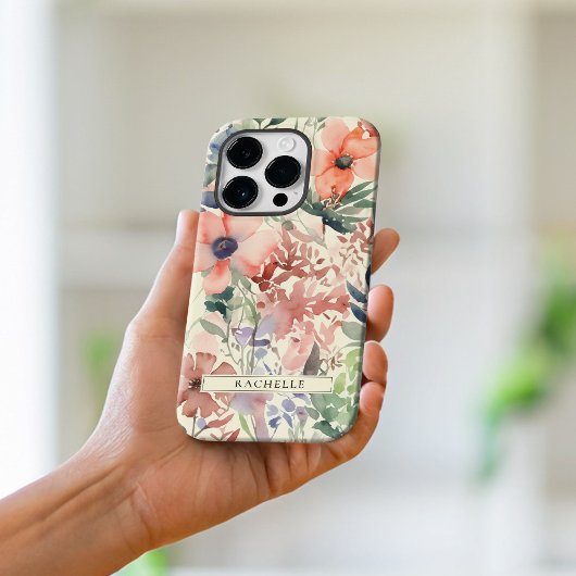 Bloemen Waterverf Wildflower gepersonaliseerd Case-Mate iPhone Case