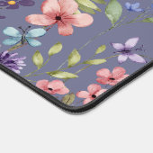 Bloemen Waterverf Wildflower Paarse Grijs Bureaumat (Hoek)