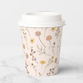 Bloemen Waterverf Wildflower Papieren Bekers (Achterkant)