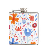 Bloemen Waterverf Wildflower Pattern Heupfles (Voorkant)