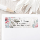 Bloemen waterverf wildflower roos bruiloft etiket (Insitu)