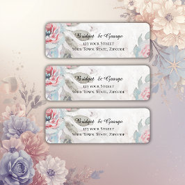 Bloemen waterverf wildflower roos bruiloft etiket