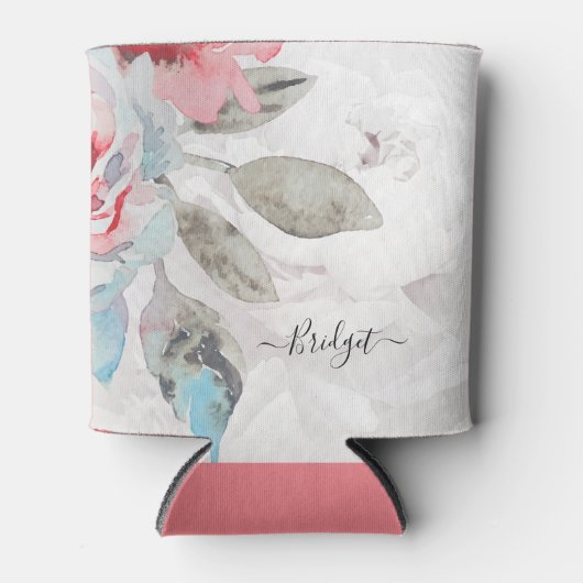 Bloemen waterverf wildflower roos koelbox blikjeskoeler (Voorkant)