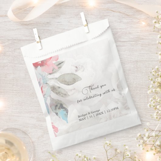 Bloemen waterverf wildflower roos pioen bruiloft bedankzakje (Geknipt)