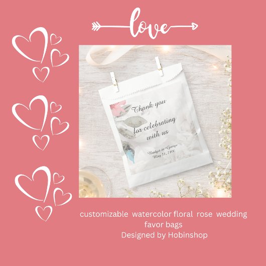 Bloemen waterverf wildflower roos pioen bruiloft bedankzakje