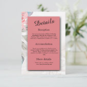 Bloemen waterverf wildflower roos pioen bruiloft informatiekaartje (Staand voorkant)