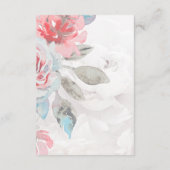 Bloemen waterverf wildflower roos pioen bruiloft informatiekaartje (Achterkant)