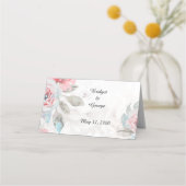 Bloemen waterverf wildflower roos pioen bruiloft plaatskaartje (Achterkant)