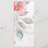 Bloemen waterverf wildflower roos pioen bruiloft programmakaart (Achterkant)