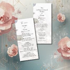 Bloemen waterverf wildflower roos pioen bruiloft programmakaart