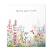  Bloemen Waterverf Wildflowers Notitieblok (Voorkant)