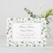 Bloemen Waterverf | Witte anemoon - bruiloft Kaart (Staand voorkant)